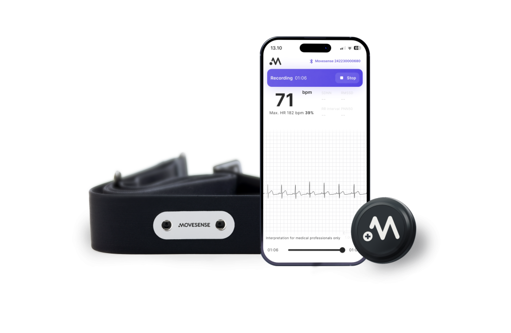 Wearable ECG Monitor: wearable ECG sensor, chest strap and a mobile application.